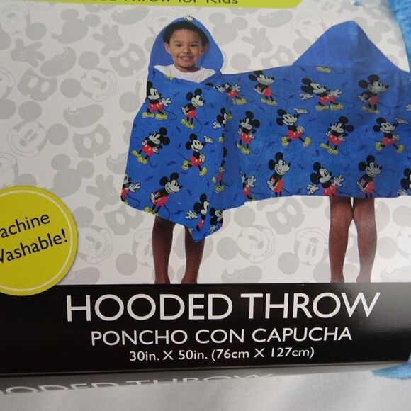 Disney Mickey Mouse Kids Hooded Throw 30inX50in - Picture 3 of 3